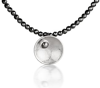 Orbita - Hematite necklace with silver pendant