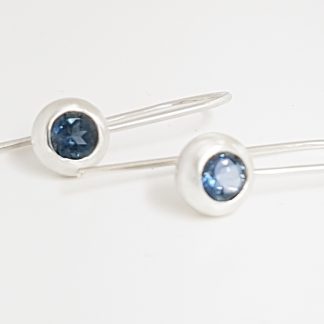 Sea Urchin- Dangling earrings with London blue topaz