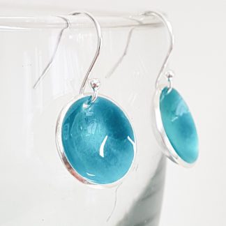 Moon - Earrings turquoise enamel