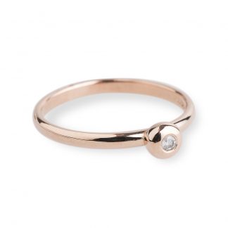 Handmade  rose gold ring with diamond