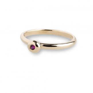 Handmade gold ring with ruby