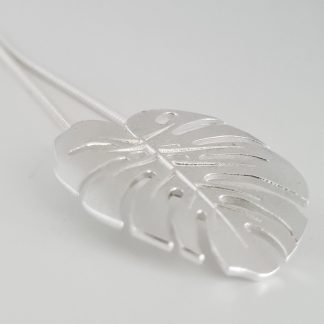Elegant Sterling Silver Monstera Leaf Pendant with Chain